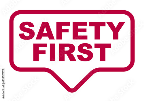 red vector banner safety first