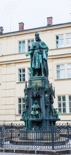  Statue of Emperor Charles IV, the Holy Roman Emperor and King of Bohemia.  Square of the Crusaders. Prague, Czech Republic photo