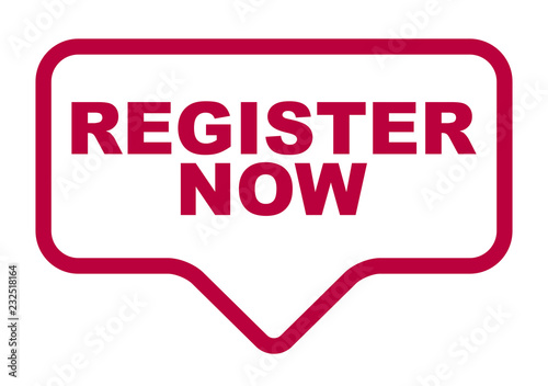 red vector banner register now