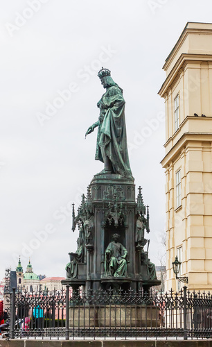  Statue of Emperor Charles IV  the Holy Roman Emperor and King of Bohemia.  Square of the Crusaders. Prague  Czech Republic