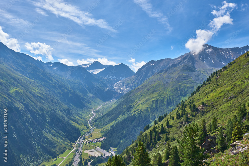 Austrian Alps. View of the valley. Tyrol