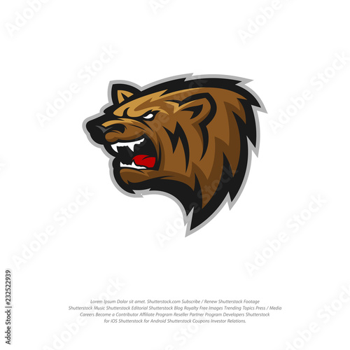 Fototapeta Naklejka Na Ścianę i Meble -  Bear Logo design vector. Modern professional grizzly bear logo for a sport team