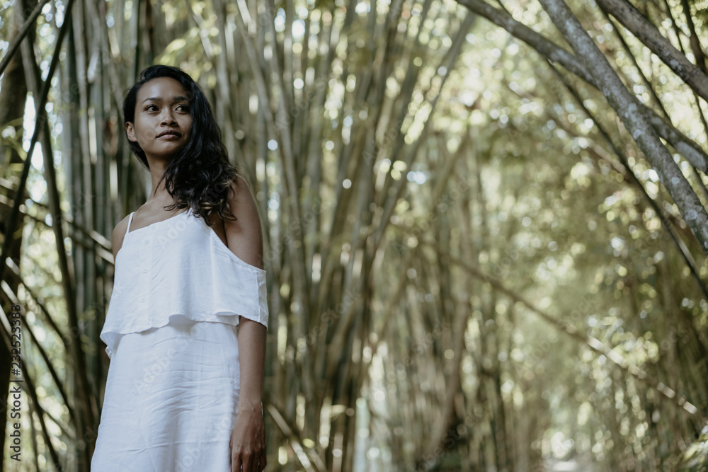 exotic young asian woman in bamboo forest exotic young asian woman in bamboo forest