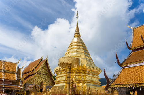 Wat Phra That Doi Suthep is a Theravada buddhist temple at beautiful near Chiang Mai  Thailand