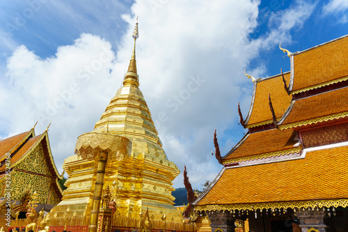 Wat Phra That Doi Suthep is a Theravada buddhist temple at beautiful near Chiang Mai, Thailand