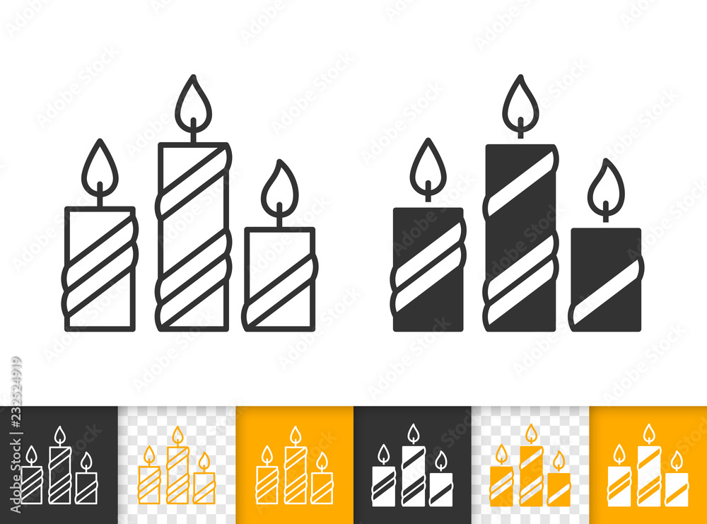 Candle Flame simple fire black line vector icon Candle Flame simple fire black line vector icon