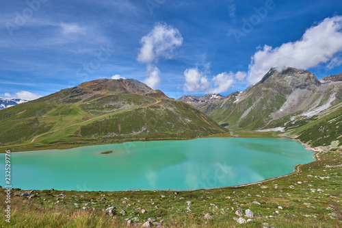Glacial lake Rifflsee. Austrian Alps. Tyrol photo