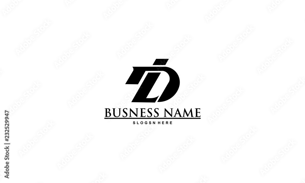D L letter Logo Design Template Vector - obrazy, fototapety, plakaty 