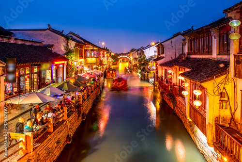 Nightscape of ancient town in Suzhou.. © 昊 周