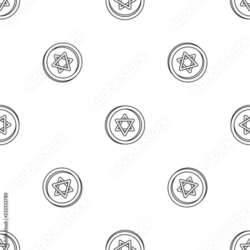 Jewish coin pattern seamless vector repeat geometric for any web design