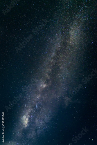 Beautiful landscape mountains and lake in the night with Milky Way background, Chiang mai , Thailand