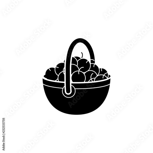 Bun with apples icon. Simple glyph vector of autumn set for UI and UX, website or mobile application