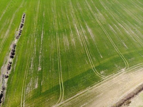 Farmers field aerial photo