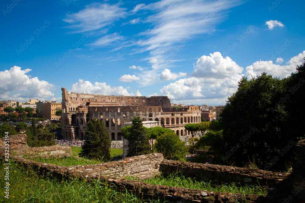 ruins of roman forum in rome italy