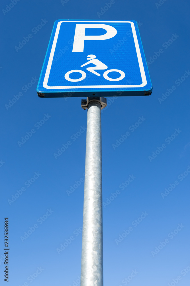 Dutch road sign: parking for motorcycles only Dutch road sign: parking for motorcycles only