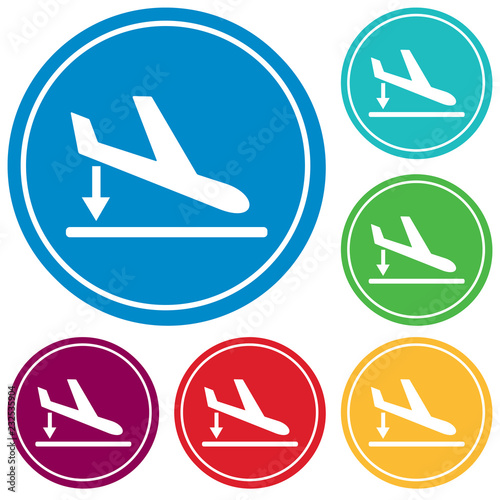 Departure landing  plane icon simple