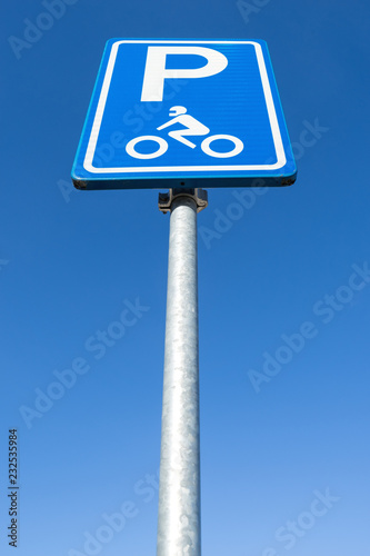 Dutch road sign: parking for motorcycles only