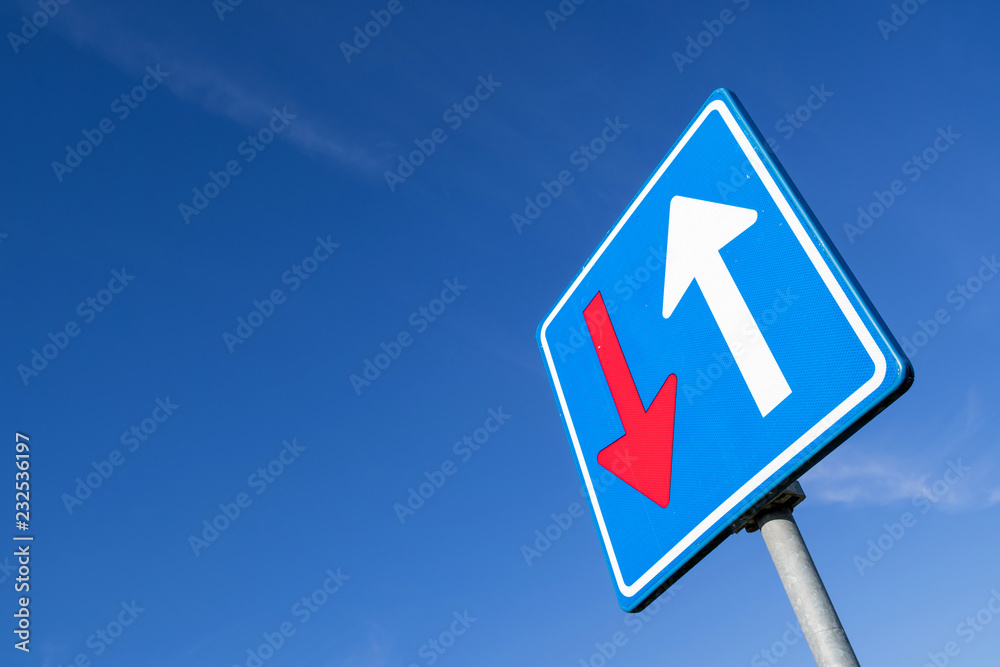 Dutch road sign: priority over oncoming vehicles Dutch road sign: priority over oncoming vehicles