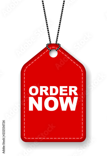 red vector banner order now