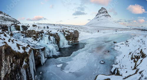 Famous Kirkjufell mountain ...