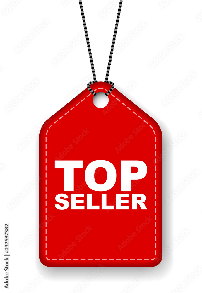 red vector banner top seller