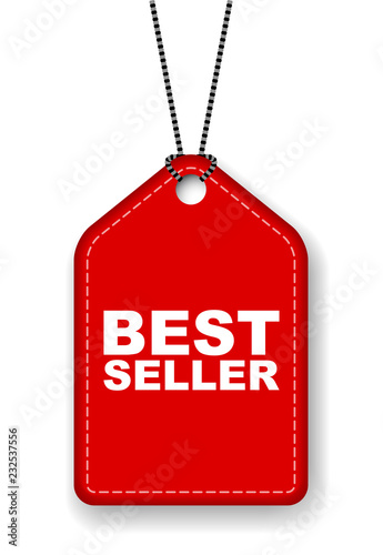 red vector banner best seller