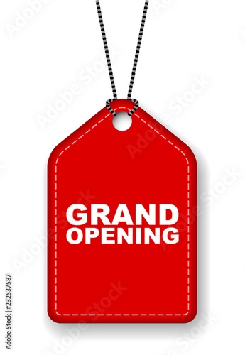 red vector banner grand opening