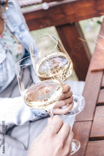 Cheers with white wine