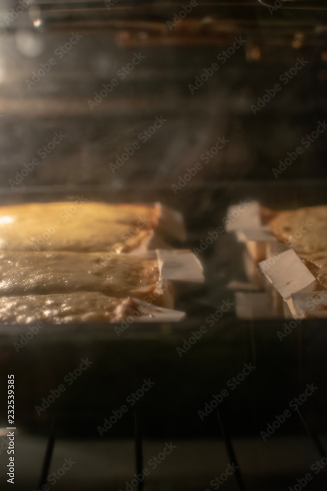 Sobaos pasiegos, traditional cantabrian dessert in oven