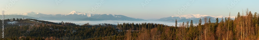 Early morning spring Carpathian mountains