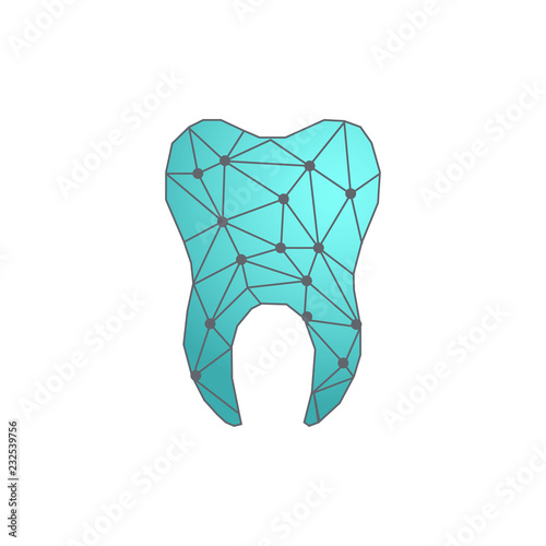 Abstract tooth logo. New Technogy concept.Flat illustration tooth logo icon for  business and web design.Vector Eps10.