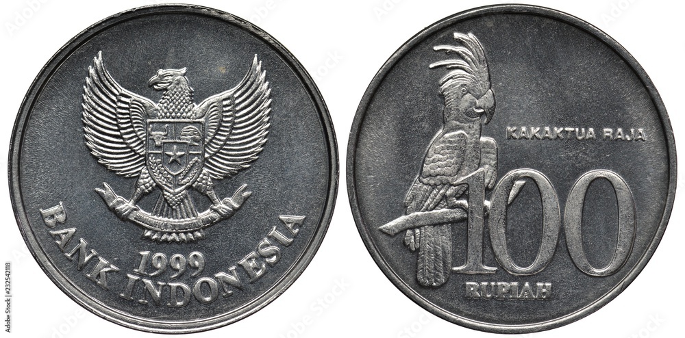 Indonesia Indonesian aluminum coin 100 one hundred rupees 1999, eagle ...
