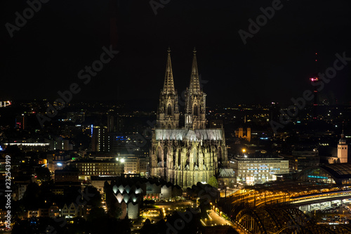 Cologne cathedral at night.