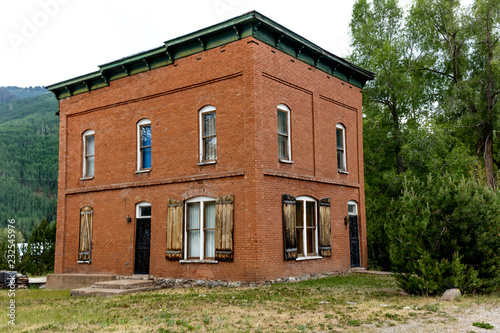 Vintage red brick home Rico, Colorado