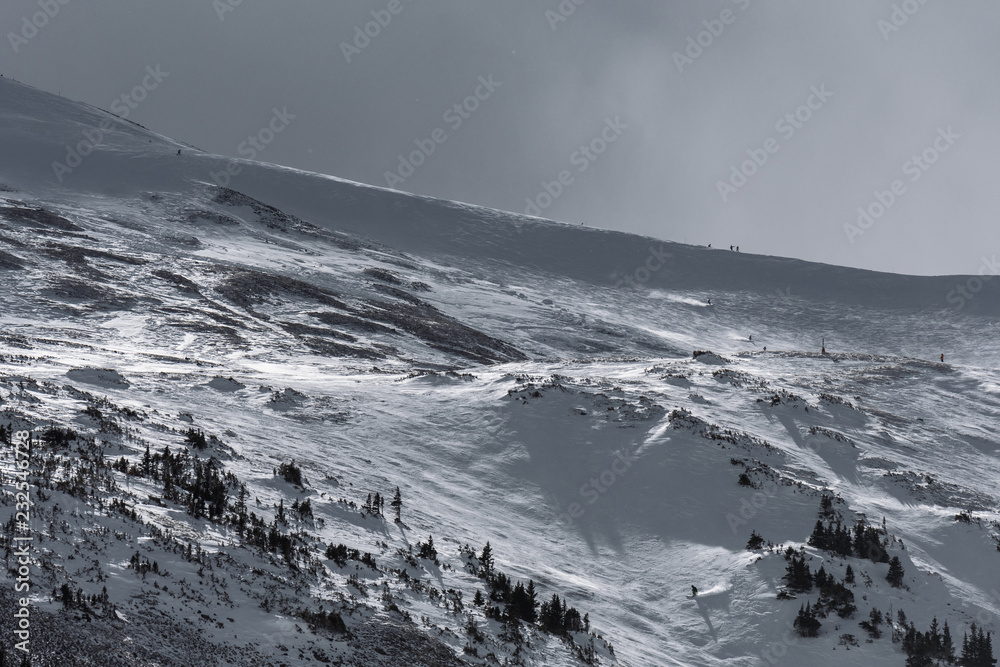 Dramatic winter storm over Peak 8, Rocky Mountains, Colorado