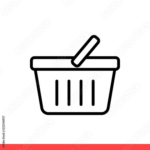 Basket icon, shopping symbol. Vector illustration