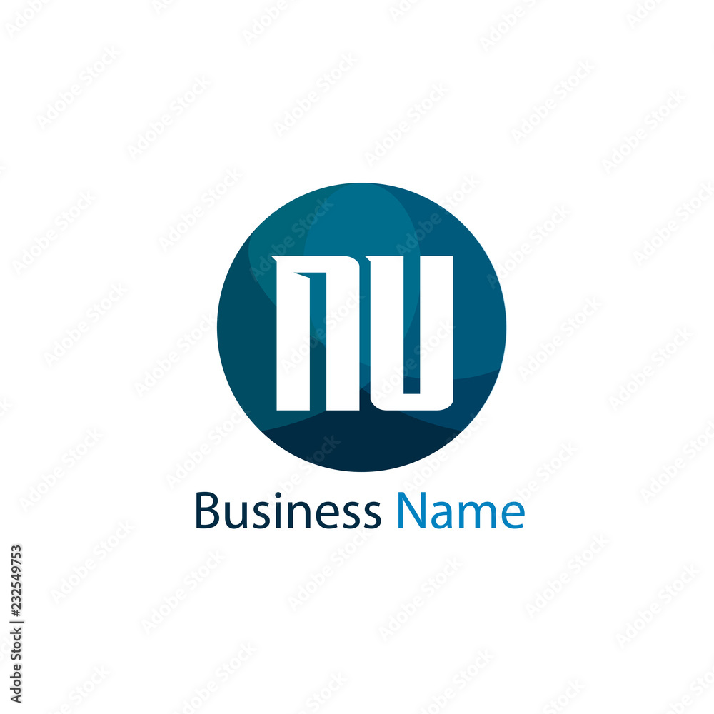 Obraz premium Initial letter NU logo template Design