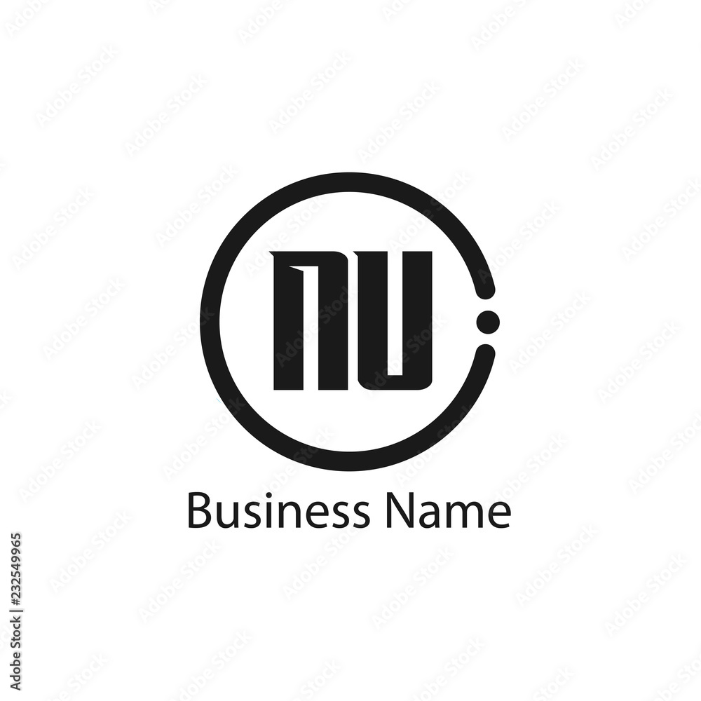 Initial letter NU logo template Design