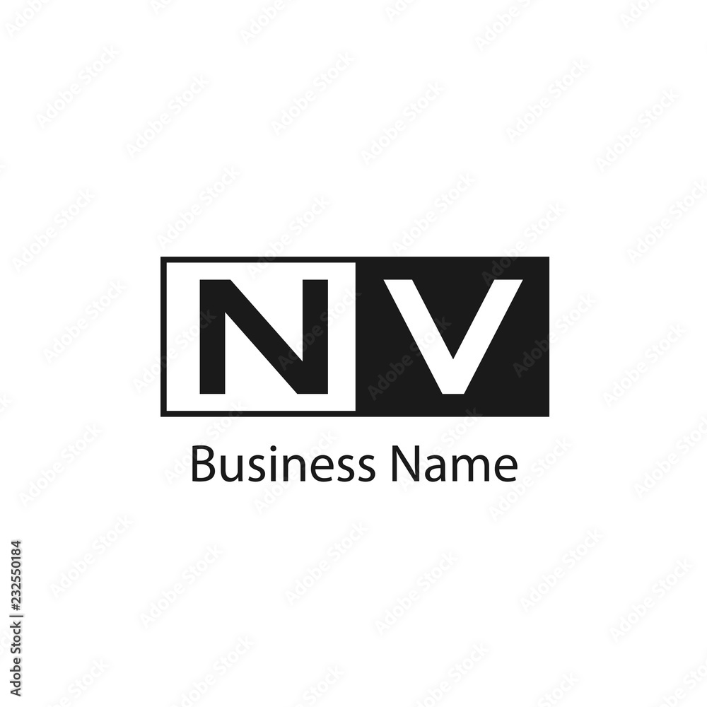 Initial letter NV logo template Design Initial letter NV logo template Design
