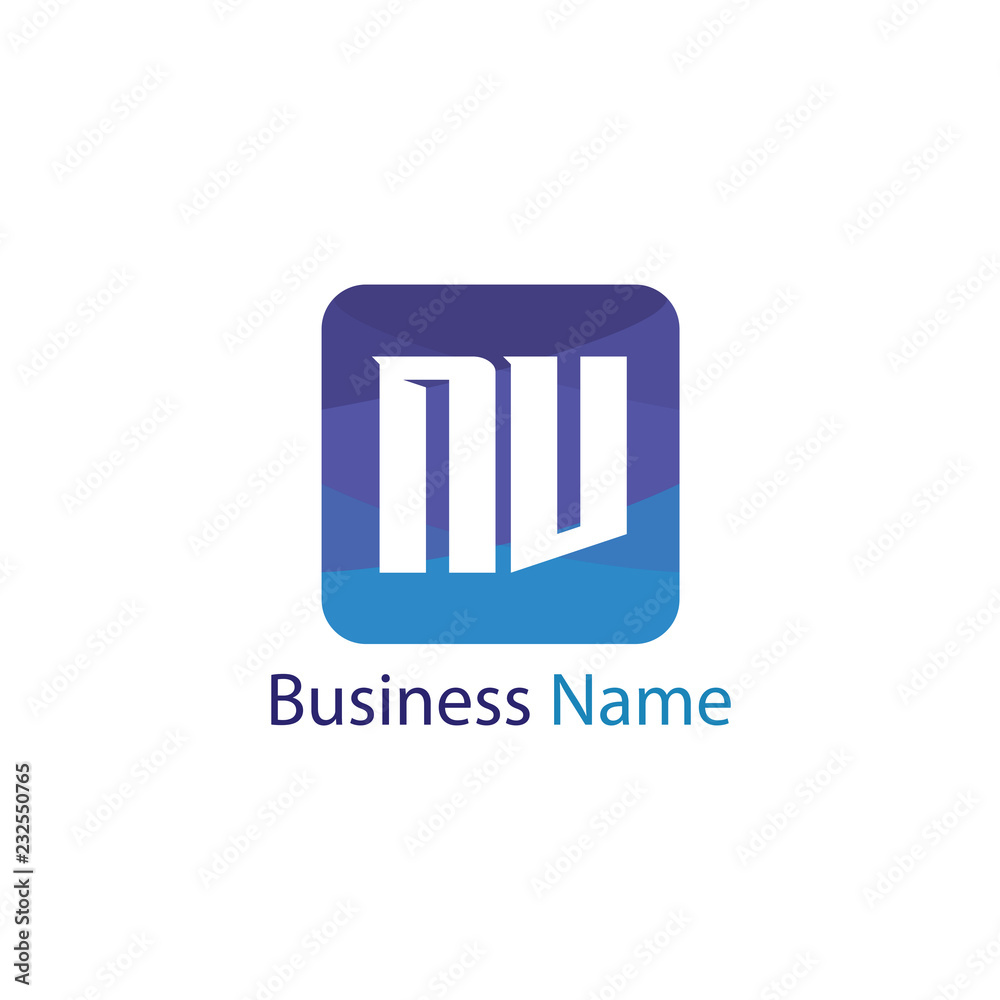 Initial letter NV logo template Design Initial letter NV logo template Design