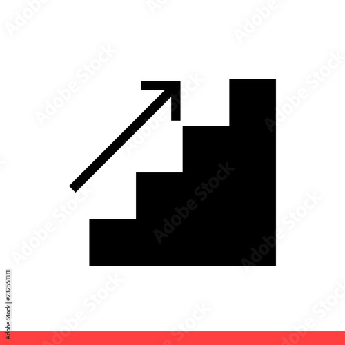 Upstairs icon, vector illustration