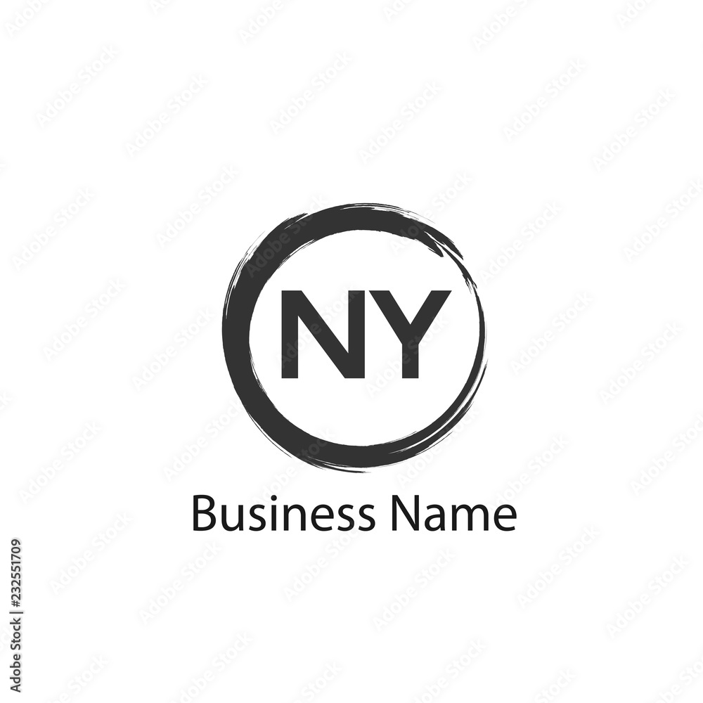 Initial letter NY logo template Design - obrazy, fototapety, plakaty 