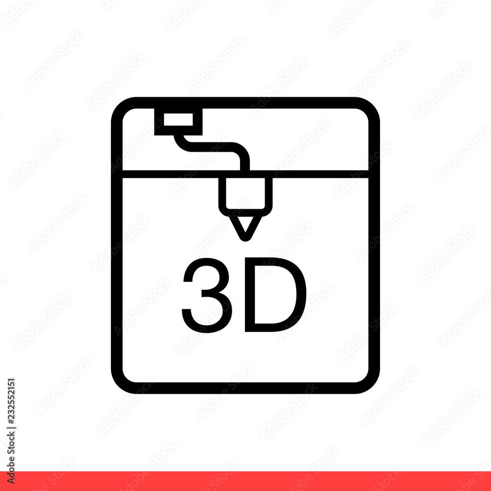 3D printer icon, vector illustration 3D printer icon, vector illustration