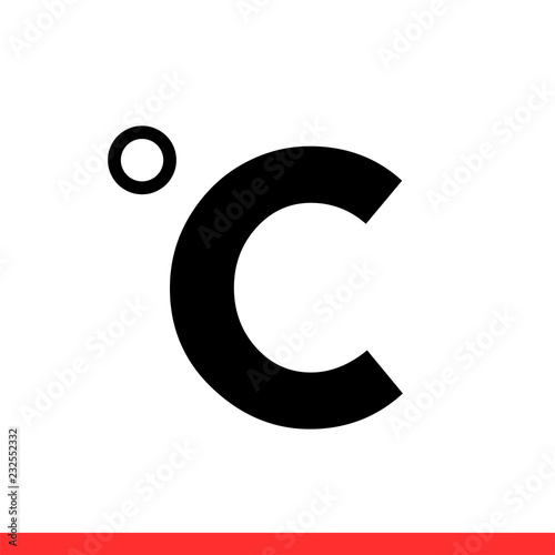 C degree icon, celsius symbol. Vector illustration