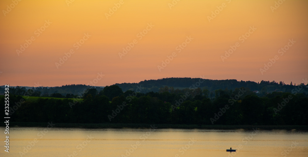 sunset over lake