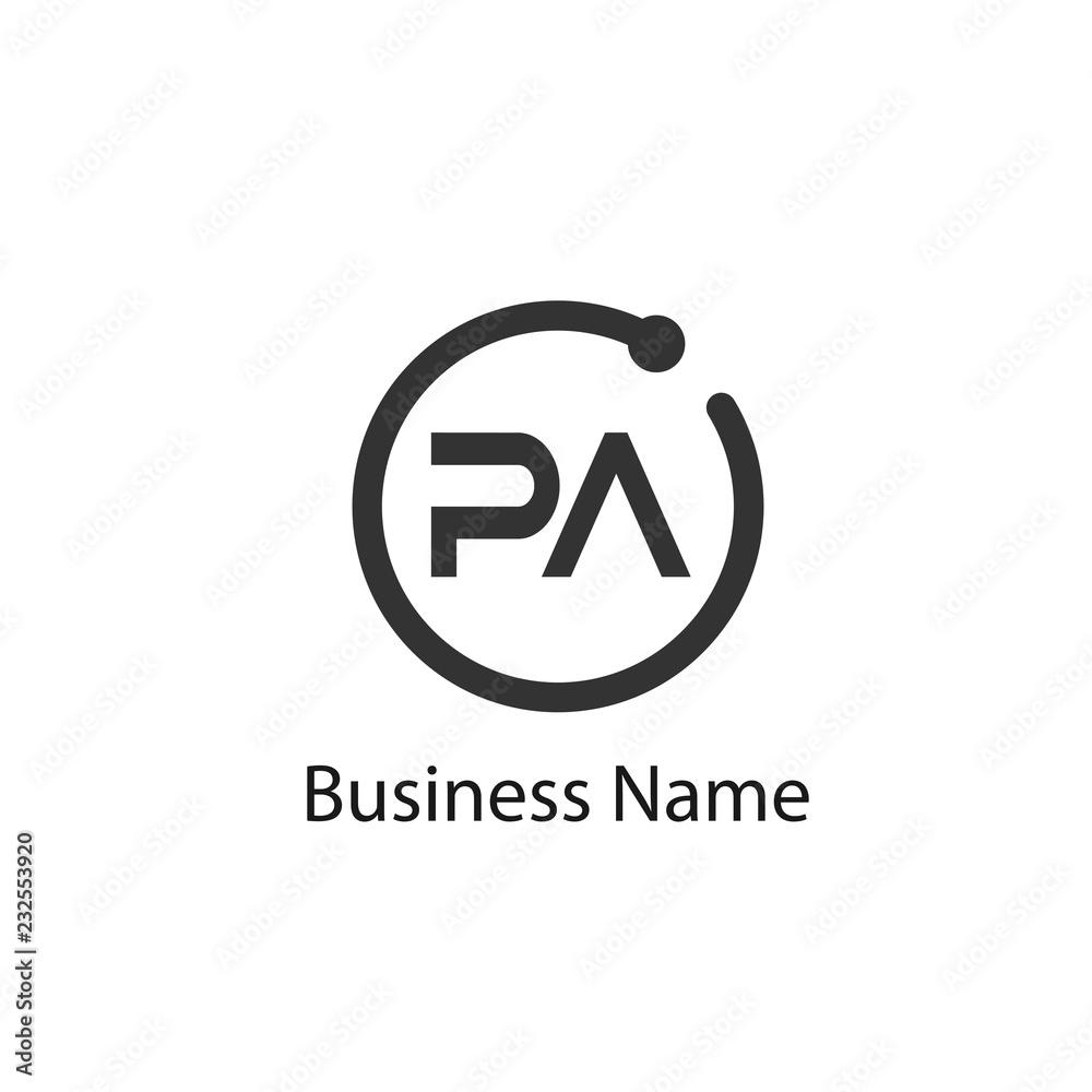 Initial Letter Pa Logo Template Design - obrazy, fototapety, plakaty 