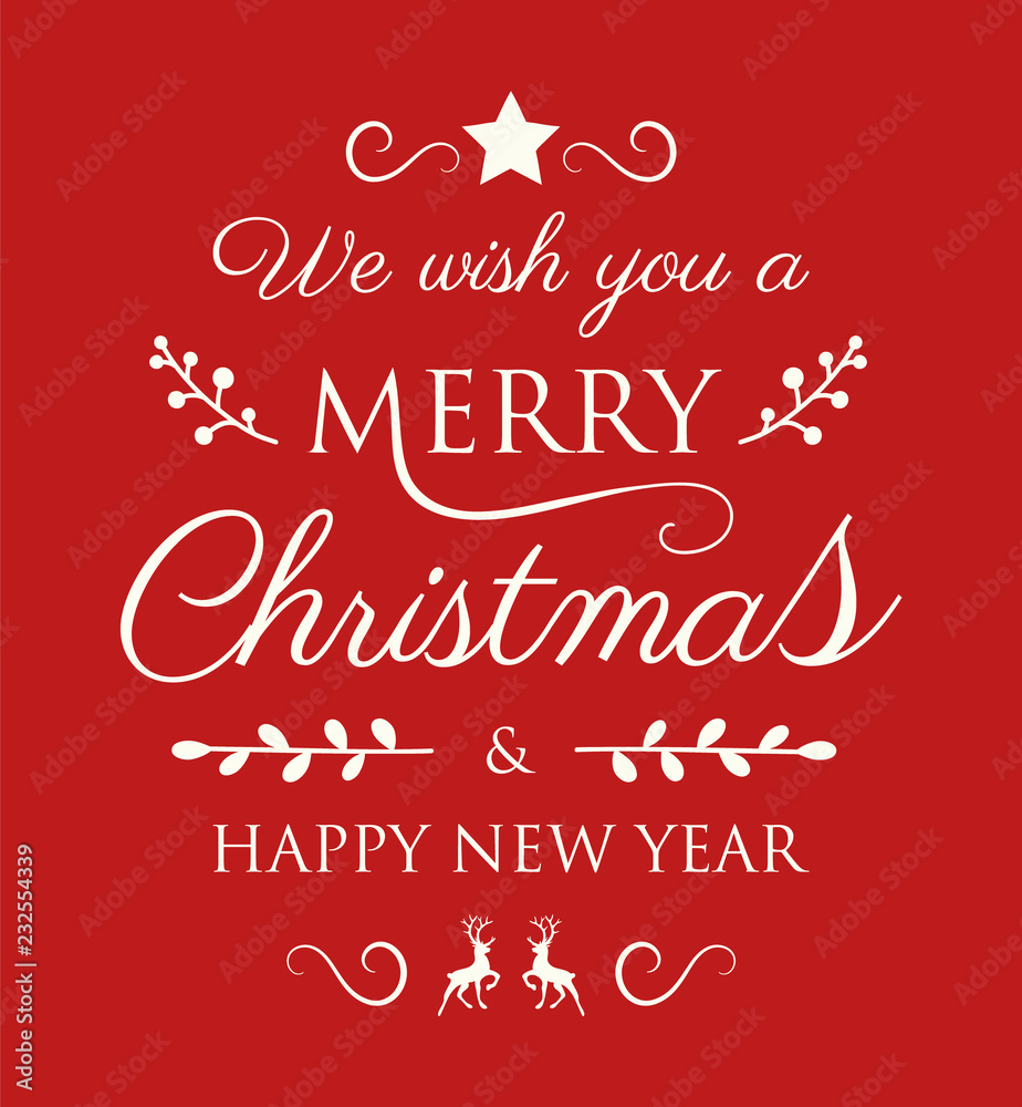 Christmas wishes with festive decorations. Vector.