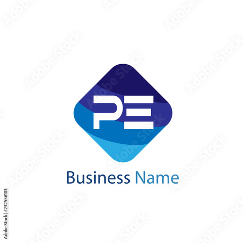 Initial Letter PE Logo Template Design