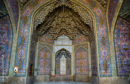 Nasir-ol-Molk Mosque  the so-called Pink Mosque  Shiraz  Iran