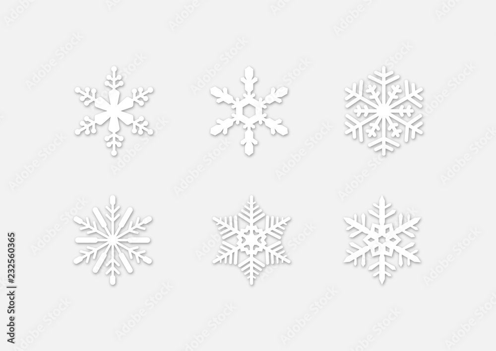 Cute collection of paper vector snowflakes Cute collection of paper vector snowflakes